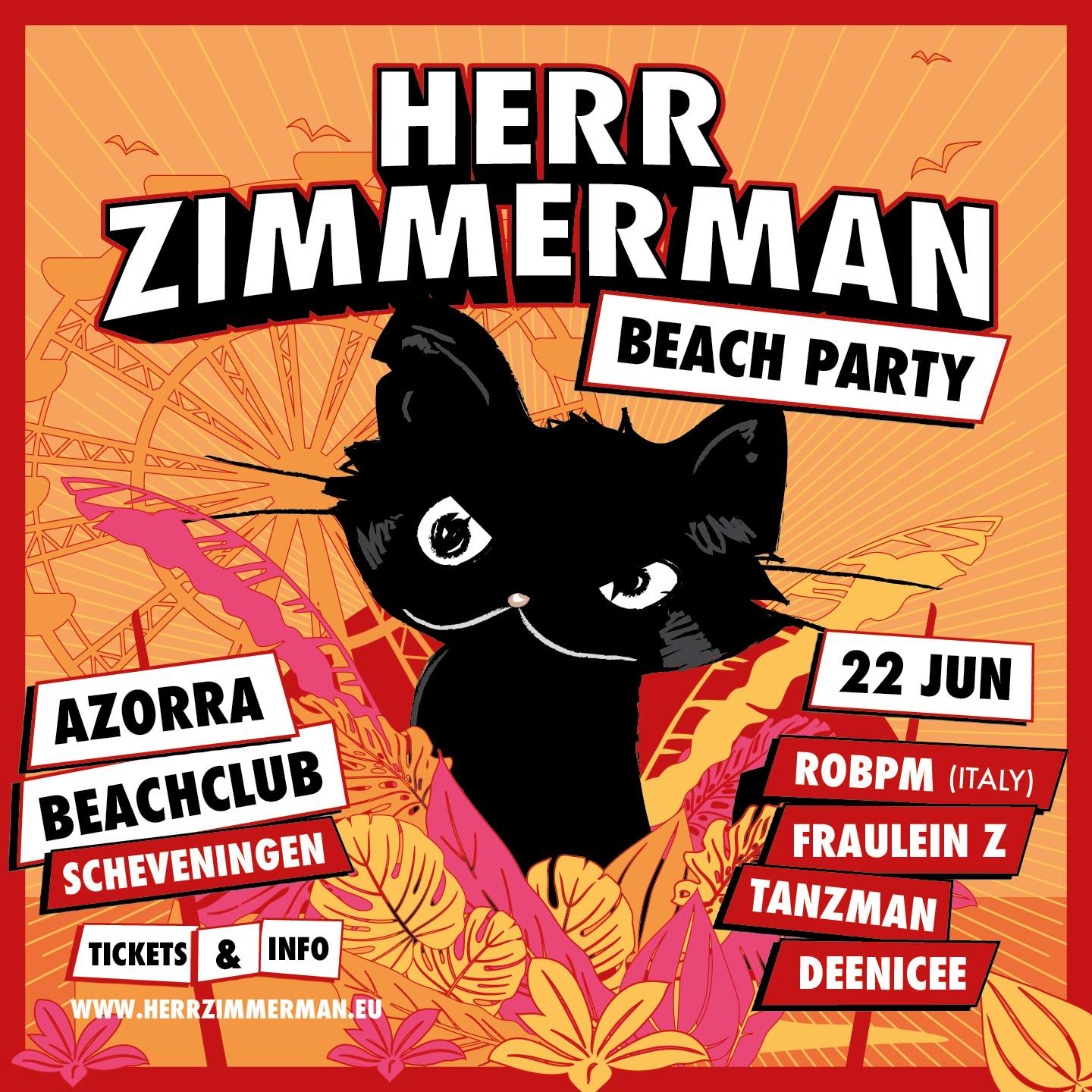 Herr Zimmerman BEACH PARTY - フライヤー表