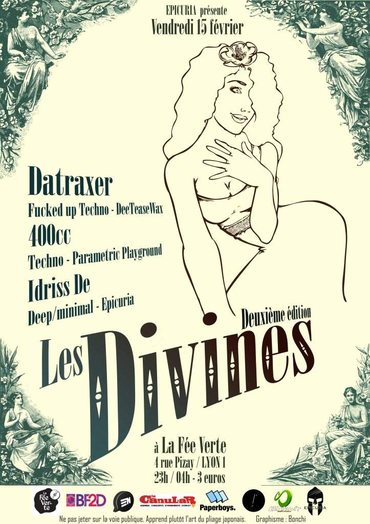 'LES Divines' 2ème Édition - Datraxer/ 400cc/ Idrissde - フライヤー表
