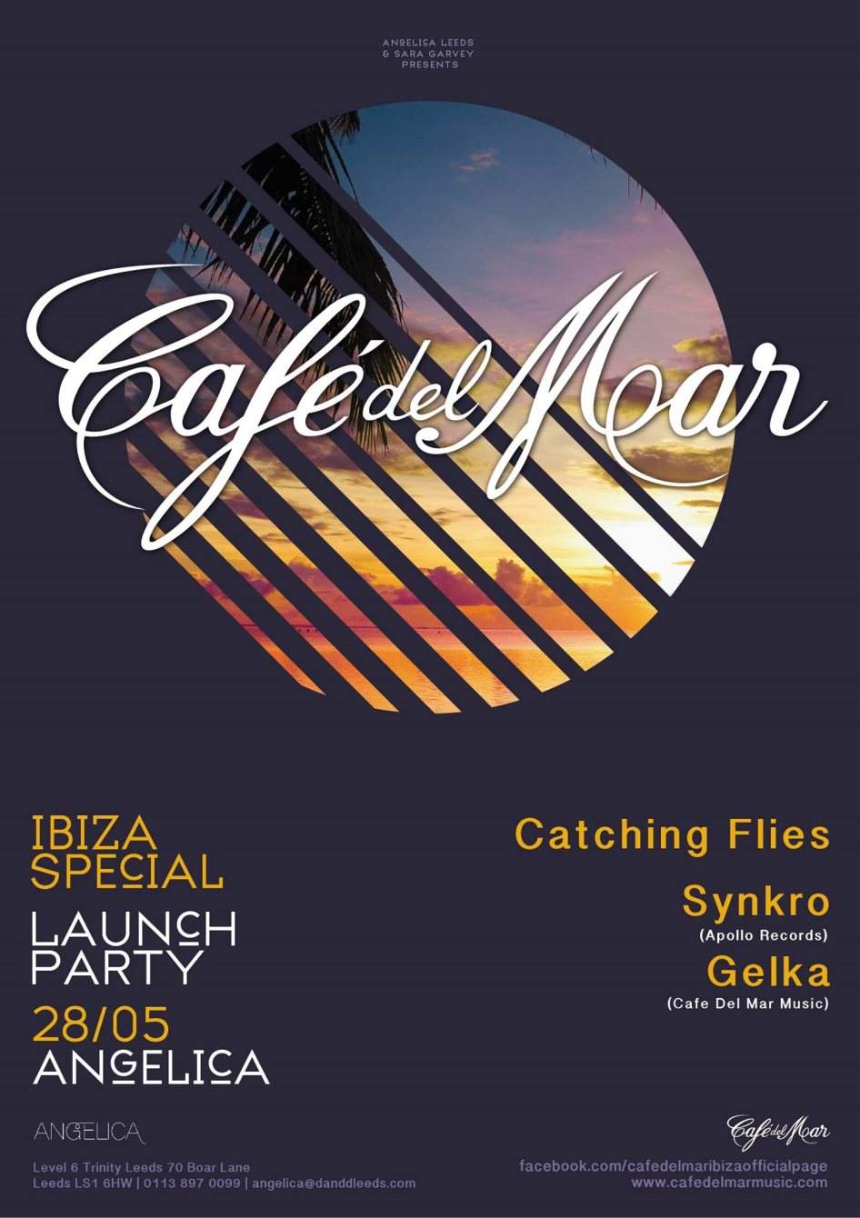 Cafe Del Mar Sunday Sessions Launch Party with Catching Flies - フライヤー表
