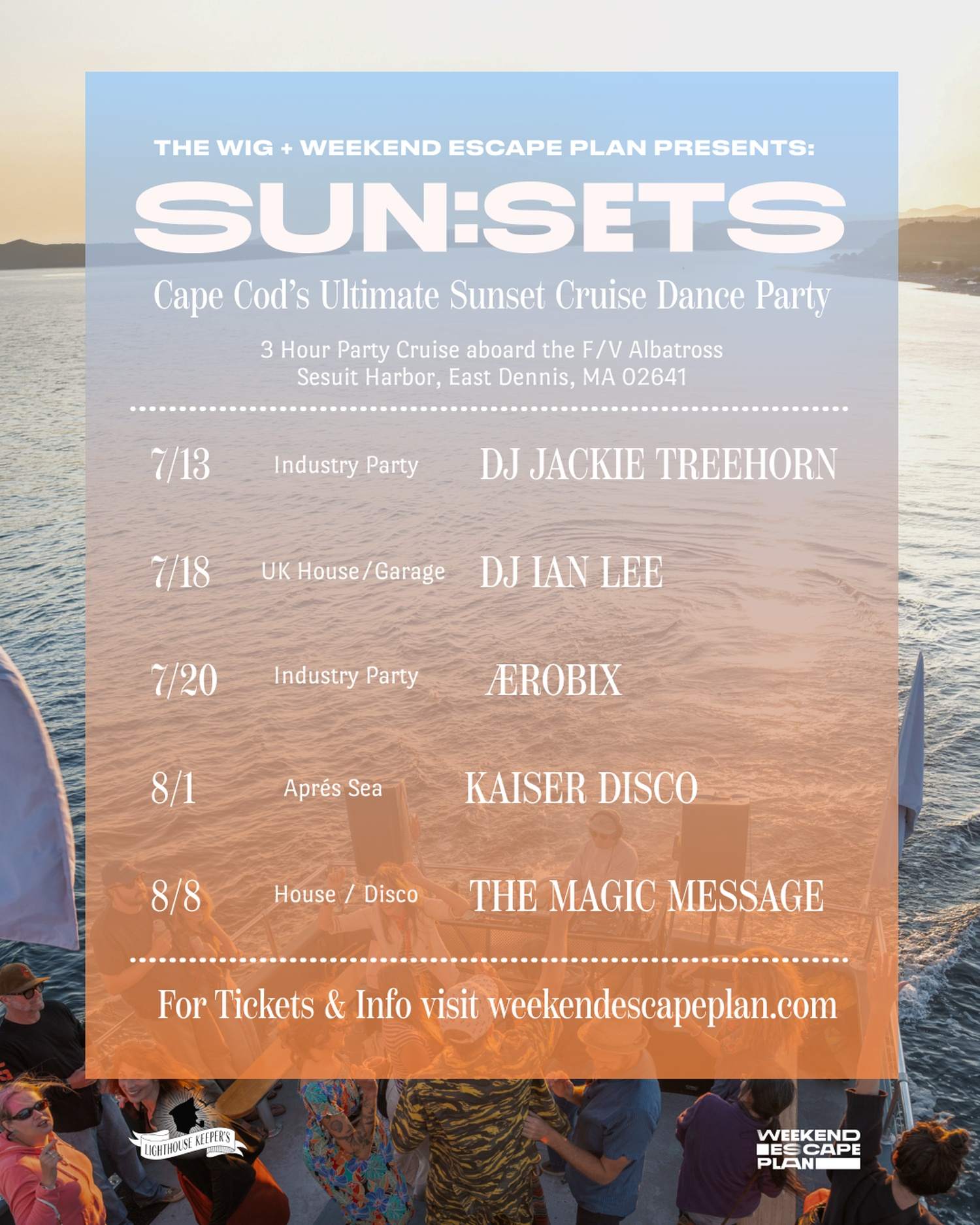 SUN:SETS Cruise feat. ÆROBIX at Albatross Fishing, Massachusetts