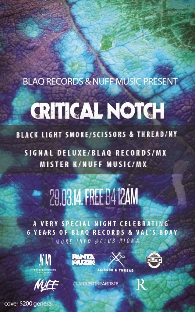 Critical Notch by Blaq Records & Nuff Music - Página frontal