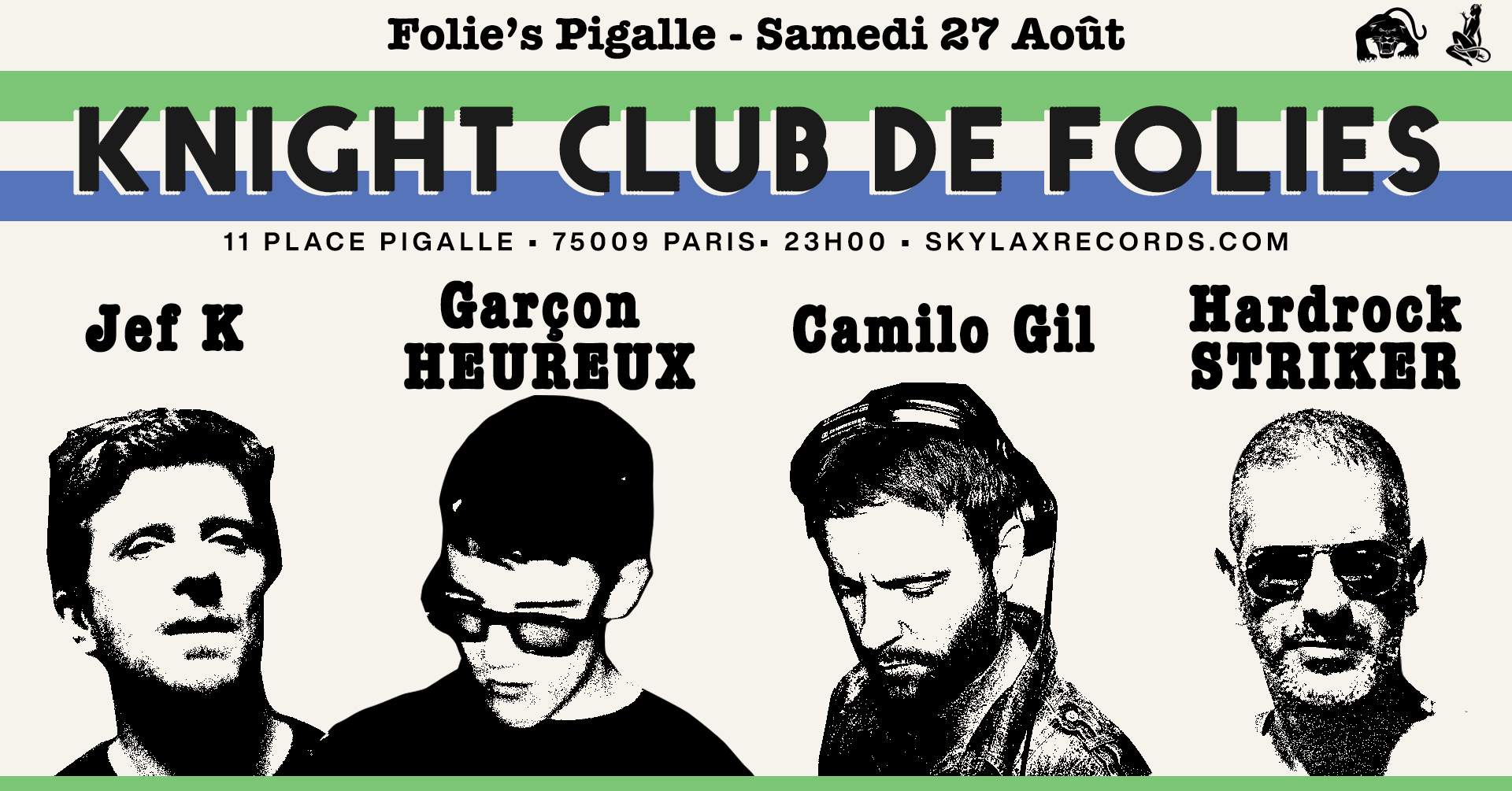 Knight Club de Folies with Jef K, Camilo Gil, Garçon Heureux & Hardrock Striker - Página frontal
