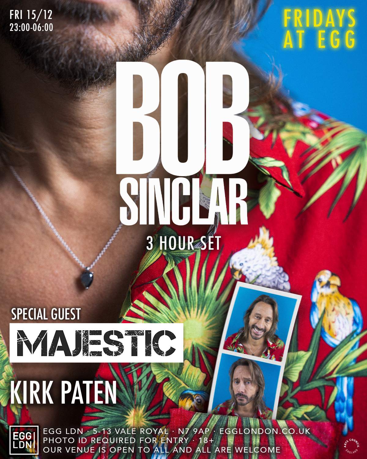 Fridays at EGG: Bob Sinclar (3 Hour Extended Set), Majestic & Kirk Paten  - Página trasera
