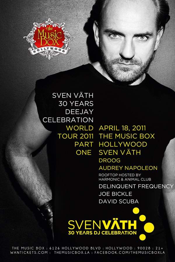 Sven Väth - 30 Years Deejay Celebration World Tour 2011 - Flyer front