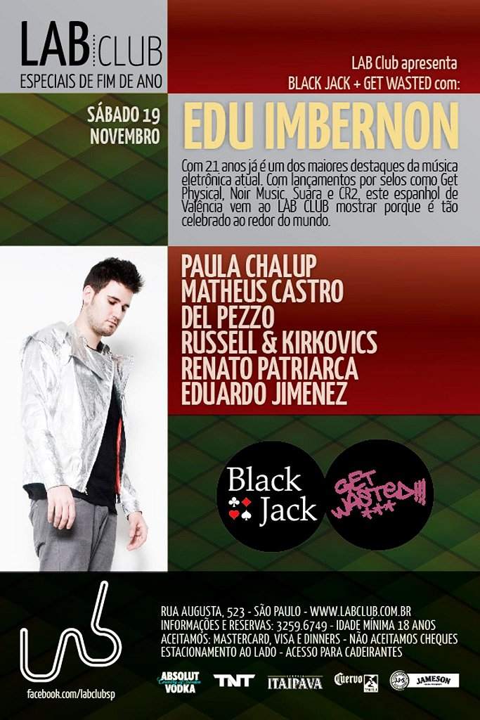 Black Jack & Get Wasted Com Edu Imbernon+ Paula Chalup E - Página frontal