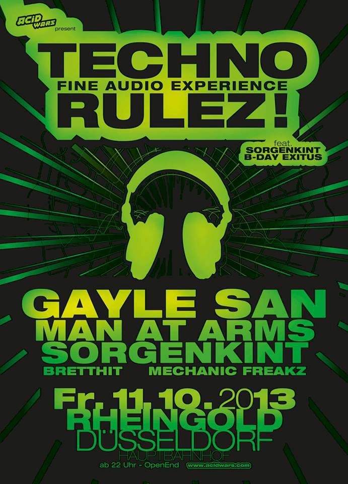 Techno Rulez! with Gayle San, Man at Arms, Bretthit - Página frontal