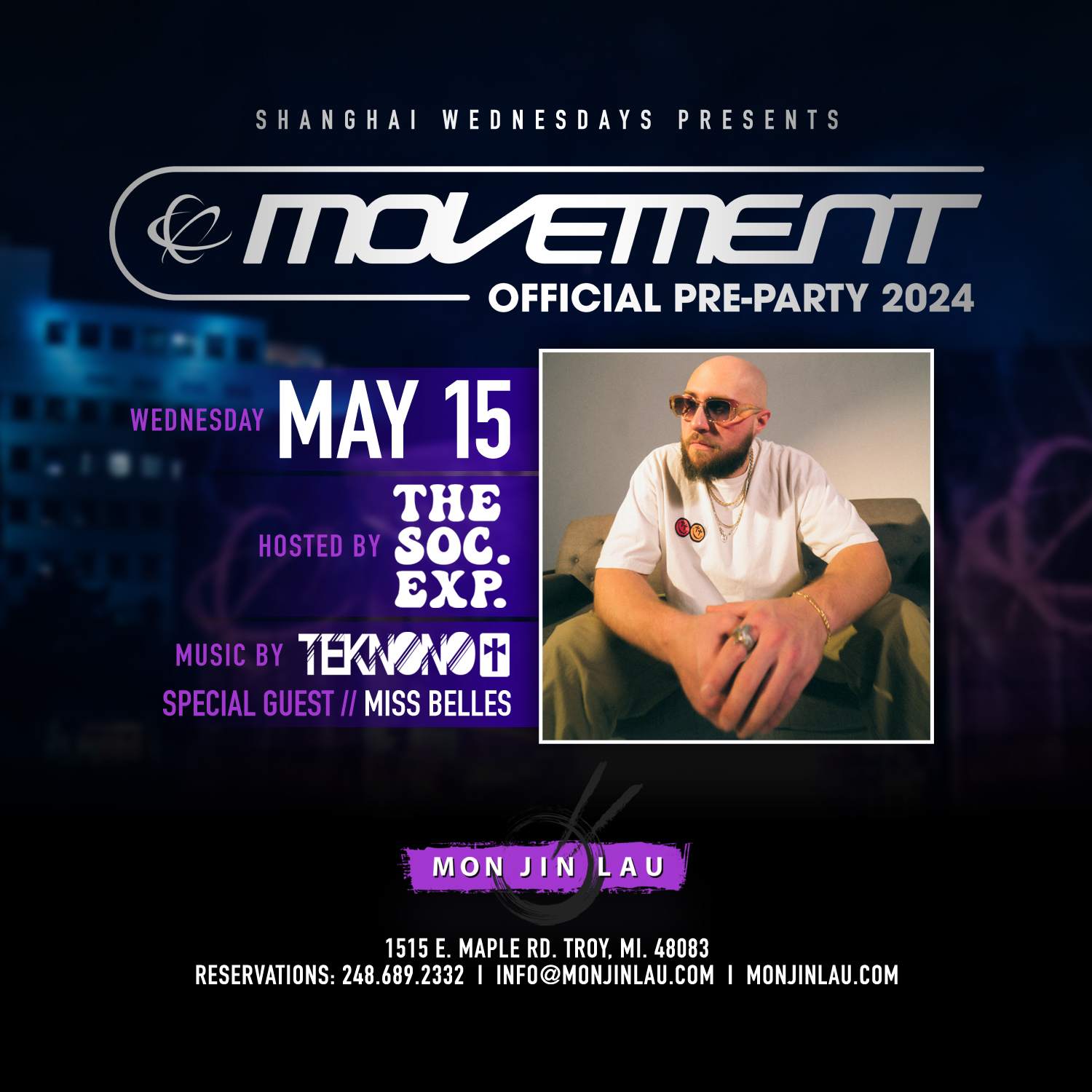 Movement Official Pre-Party - Hosted by The Social Experiment - フライヤー表