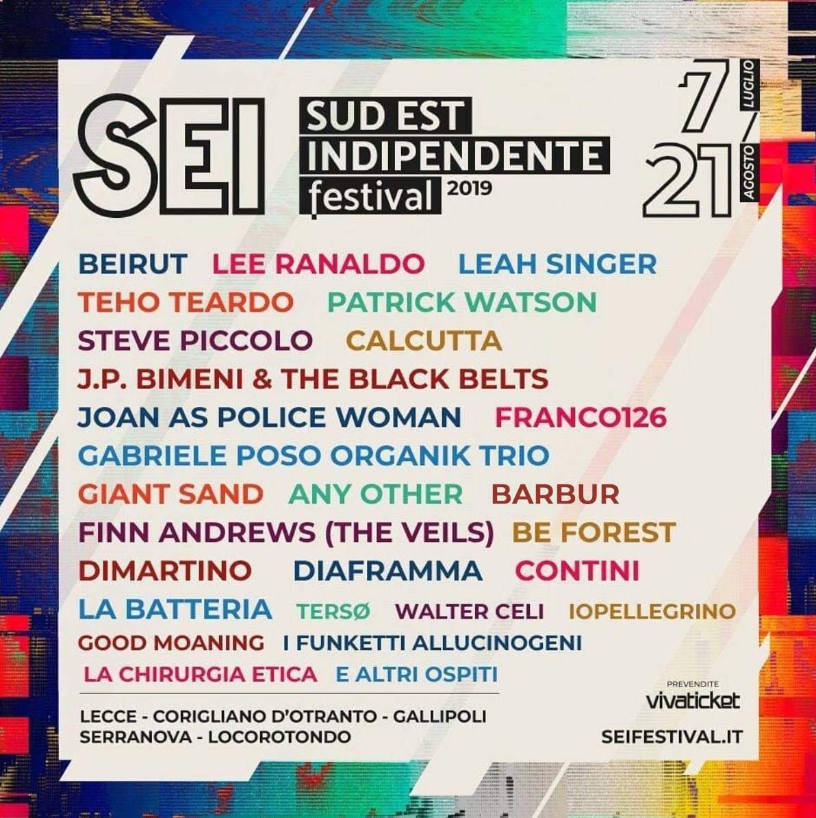 SEI Festival - Sud Est Indipendente - 7 Luglio/21 Agosto - フライヤー表