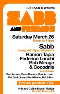 Sabb and Friends feat Ramon Tapia, Sabb, Rob Mirage - フライヤー表
