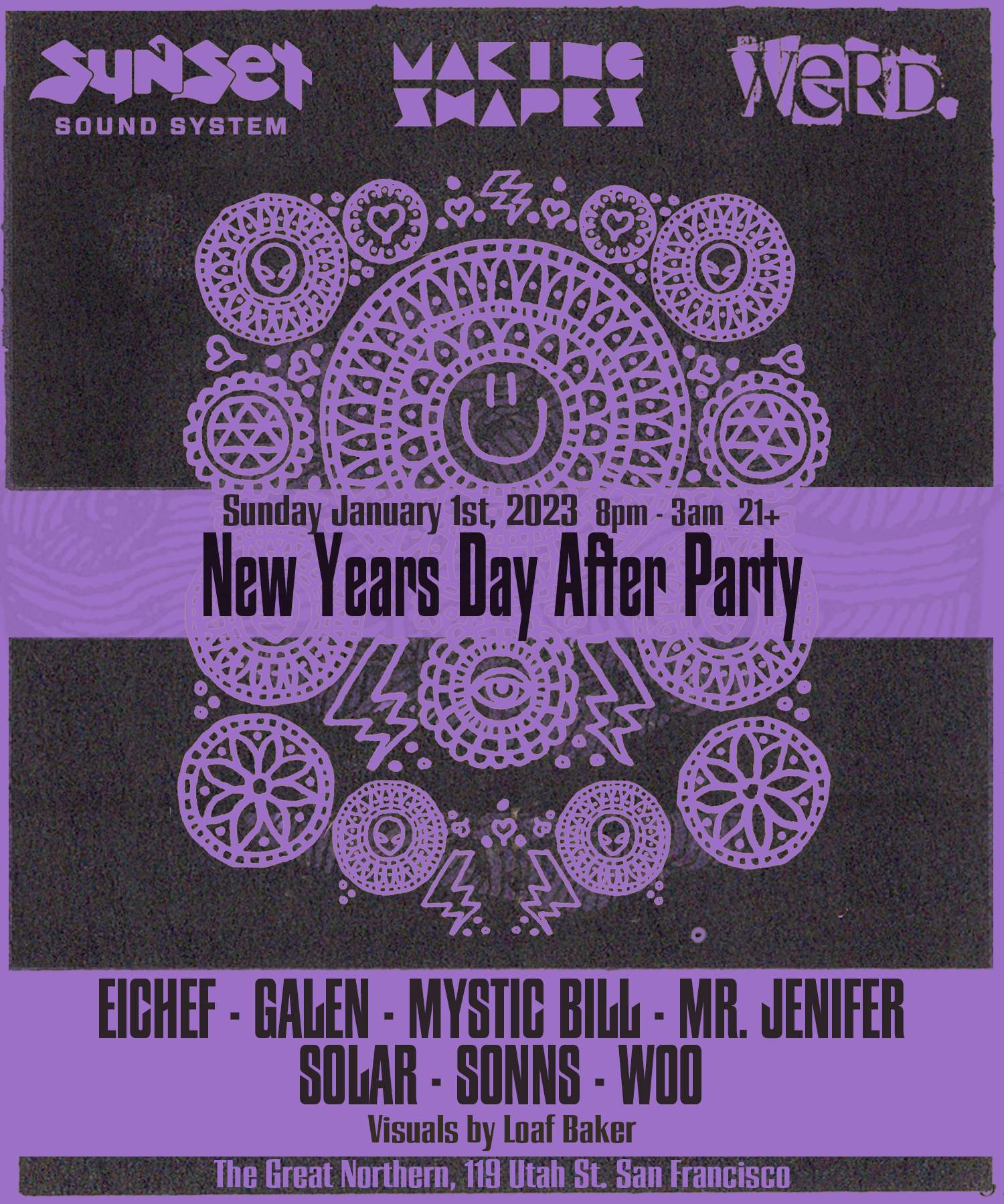 Sunset Sound System New Years Day After-Party 2023 - Página trasera