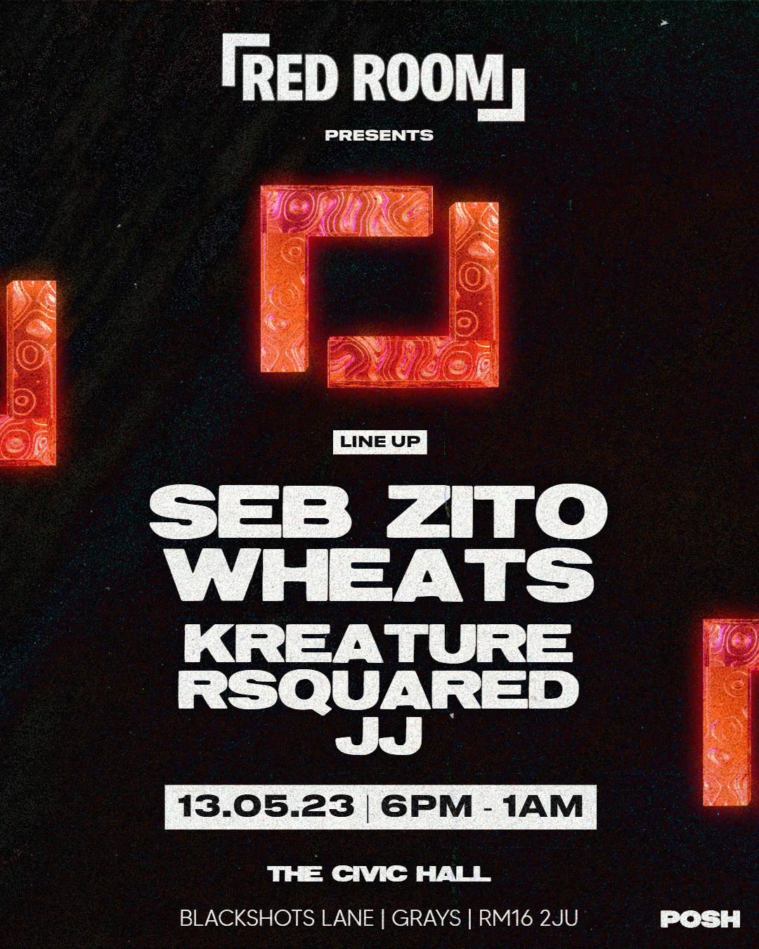 RED ROOM presents Seb Zito, Wheats & Kreature - Página frontal