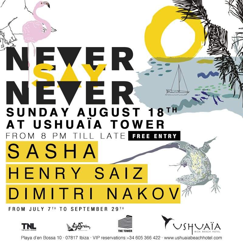Sasha Presents Never Say Never - Página frontal