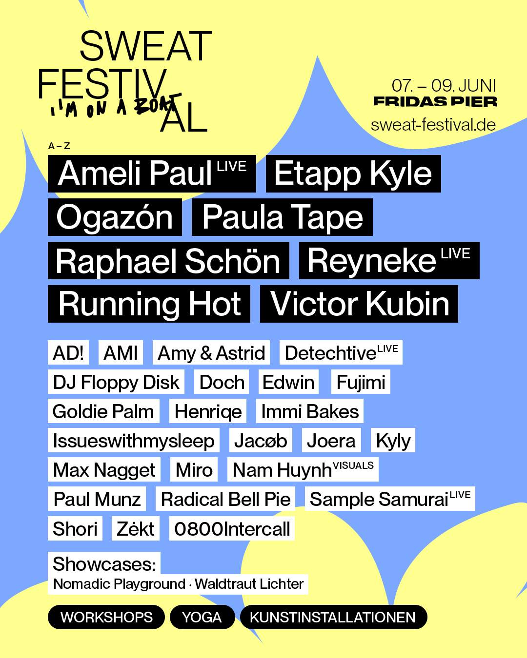 SWEAT FESTIVAL 2024 pres. Ameli Paul (LIVE) - Etapp Kyle - Ogazón + WEITERE DJS & LIVE ACTS - フライヤー裏