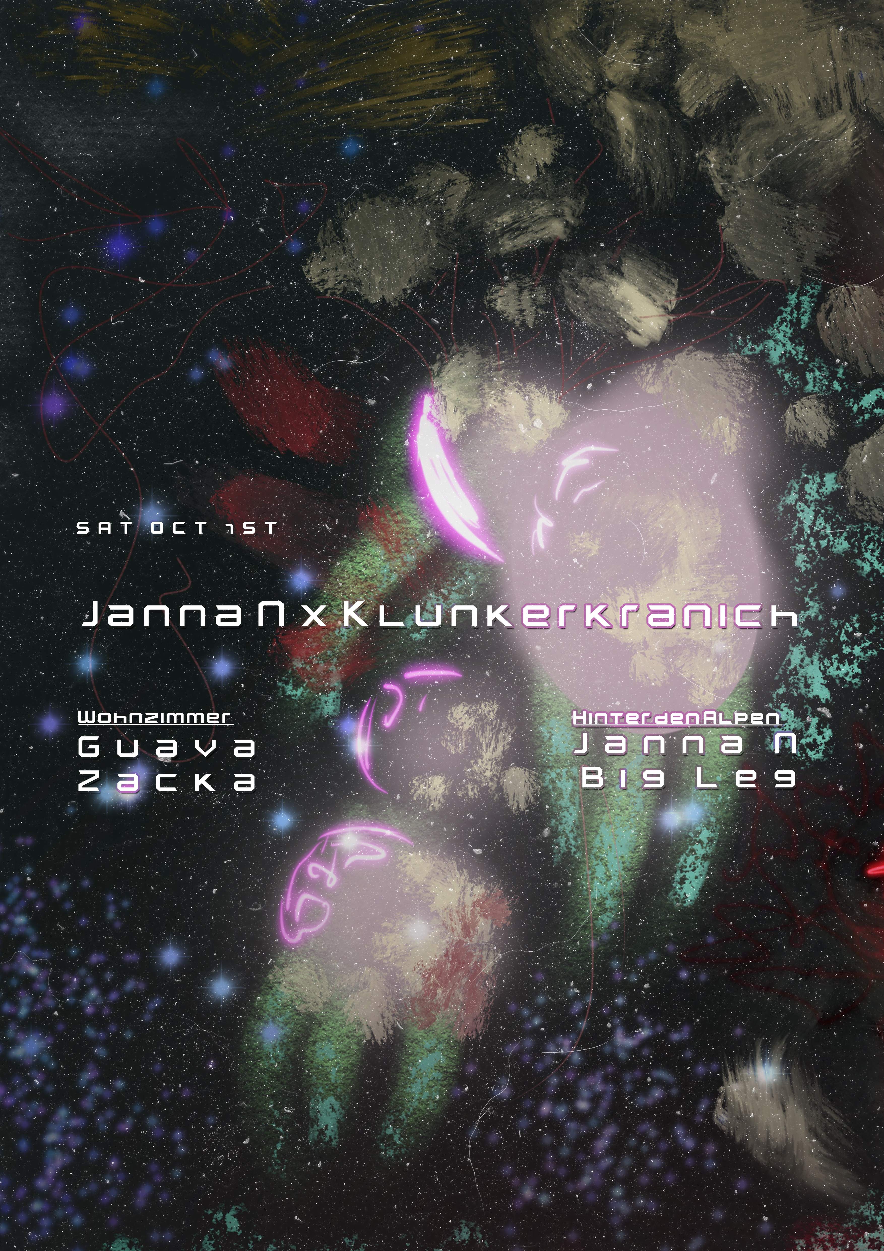 Janna N x Klunkerkranich: with Guava, Zacka, & Big Leg - フライヤー表