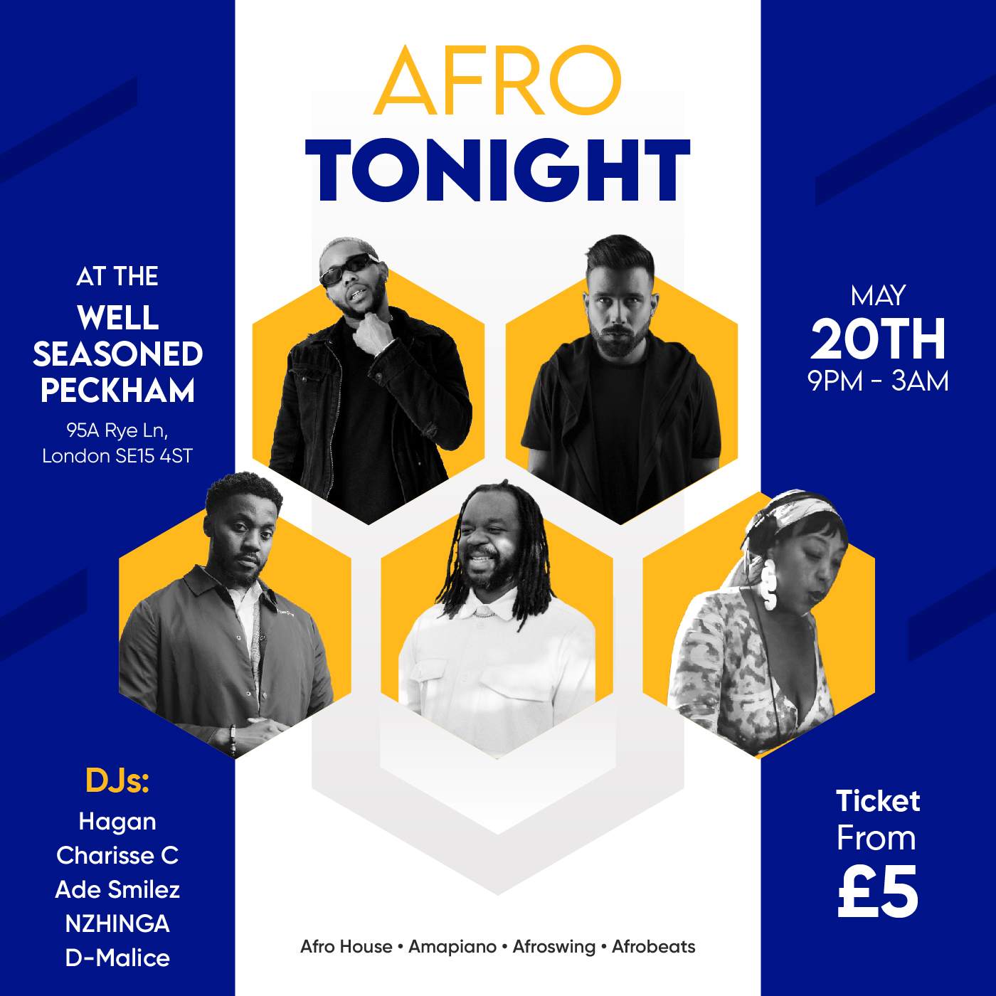 Amapiano & Afro House with Charisse C, Hagan, Ade Smilez, D-Malice & NZHINGA - Página frontal