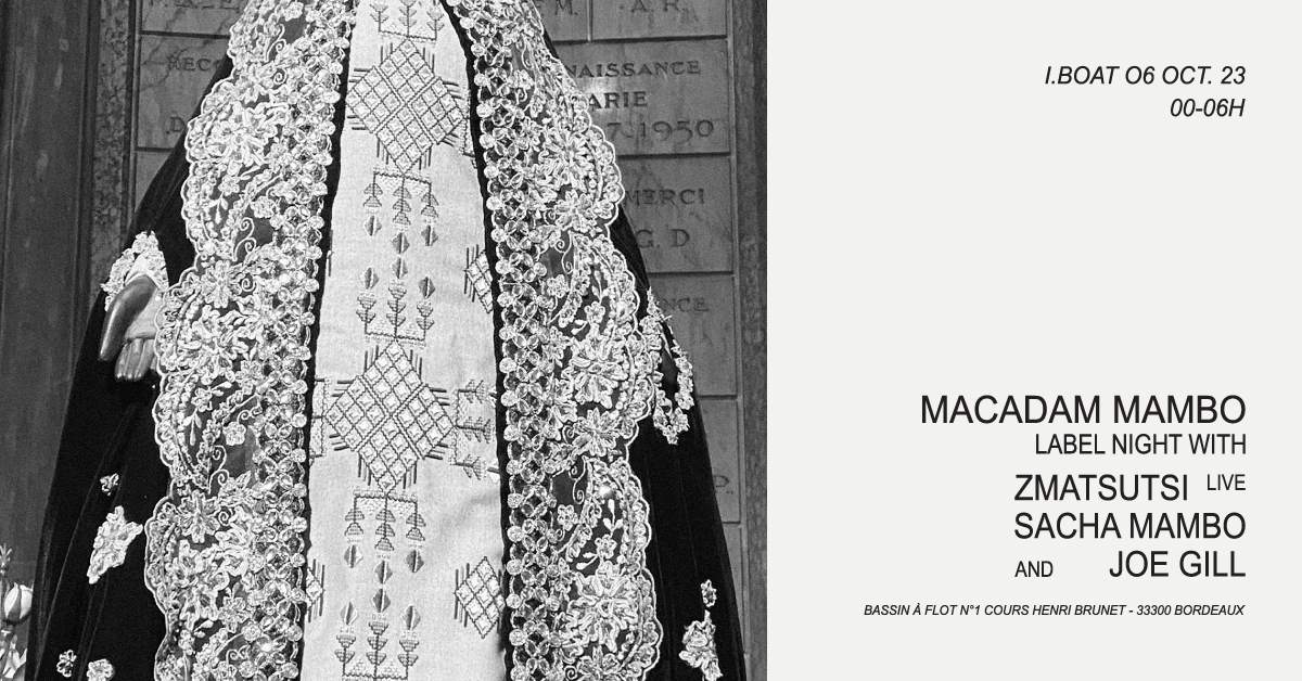 Label Night – Macadam Mambo: Sacha Mambo, Zmatsutsi (live) - Página frontal