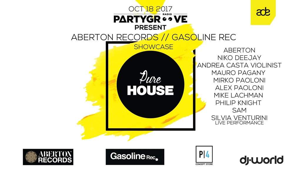 Pure House ADE 2017 Partygroove//Aberton Records//Gasoline Rec. - Página frontal