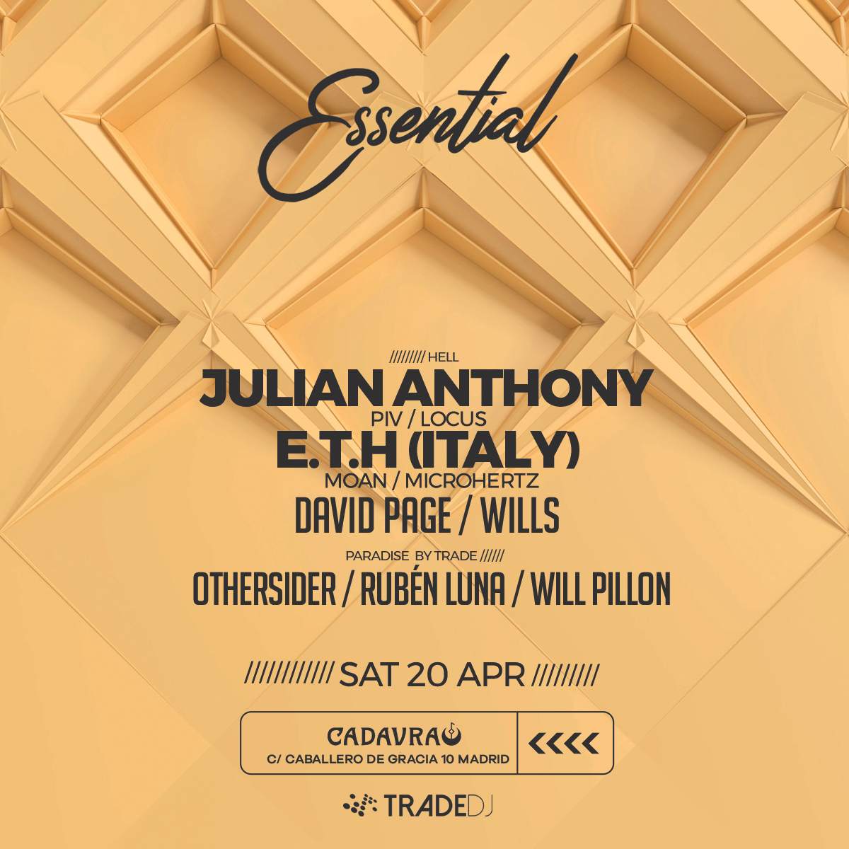 Essential invites Julian Anthony - フライヤー表