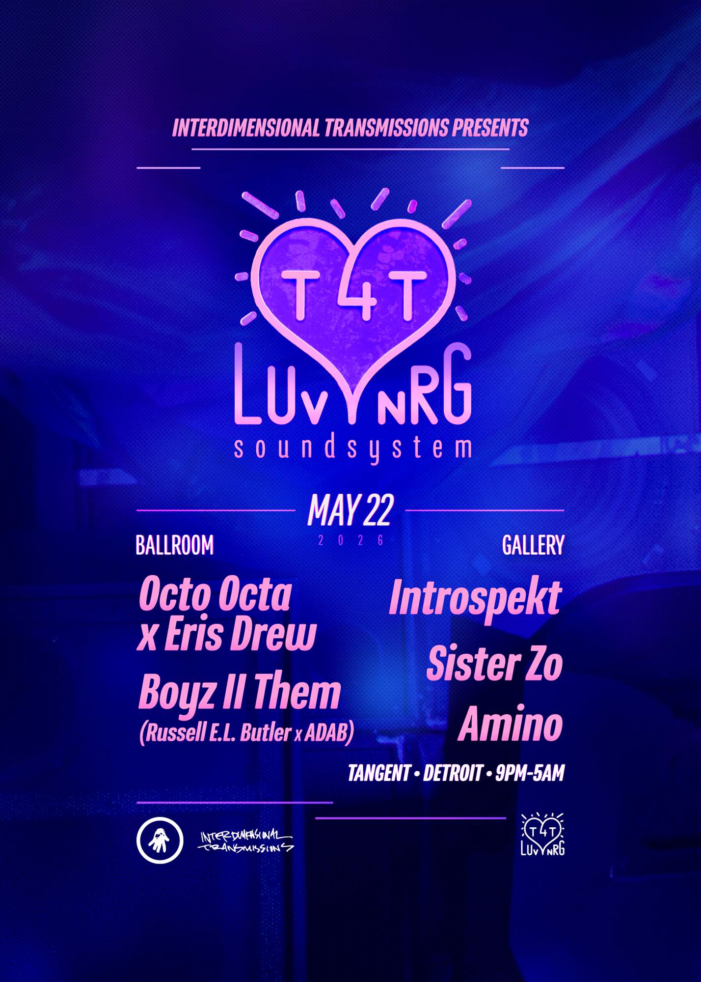 I.T. presents T4T LUV NRG (2026) at Tangent Gallery, Detroit
