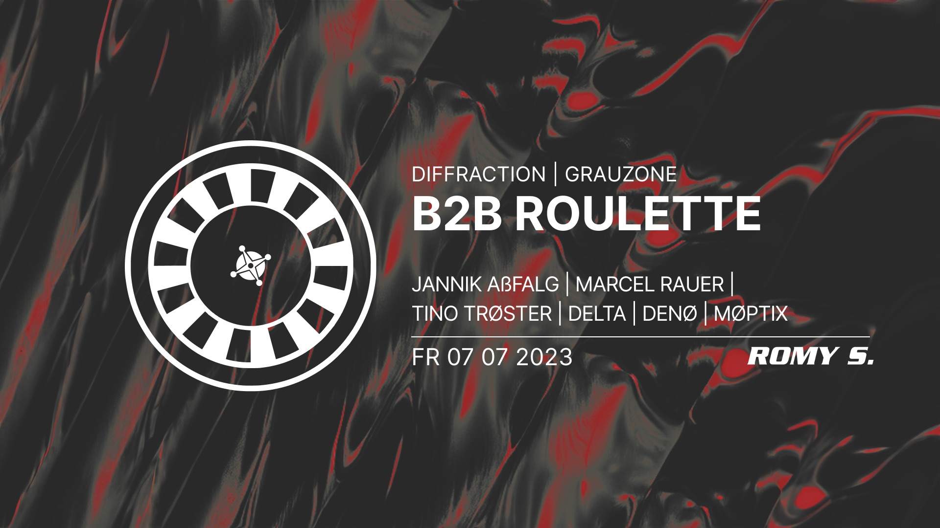B2B ROULETTE with DIFFRACTION & GRAUZONE - フライヤー表