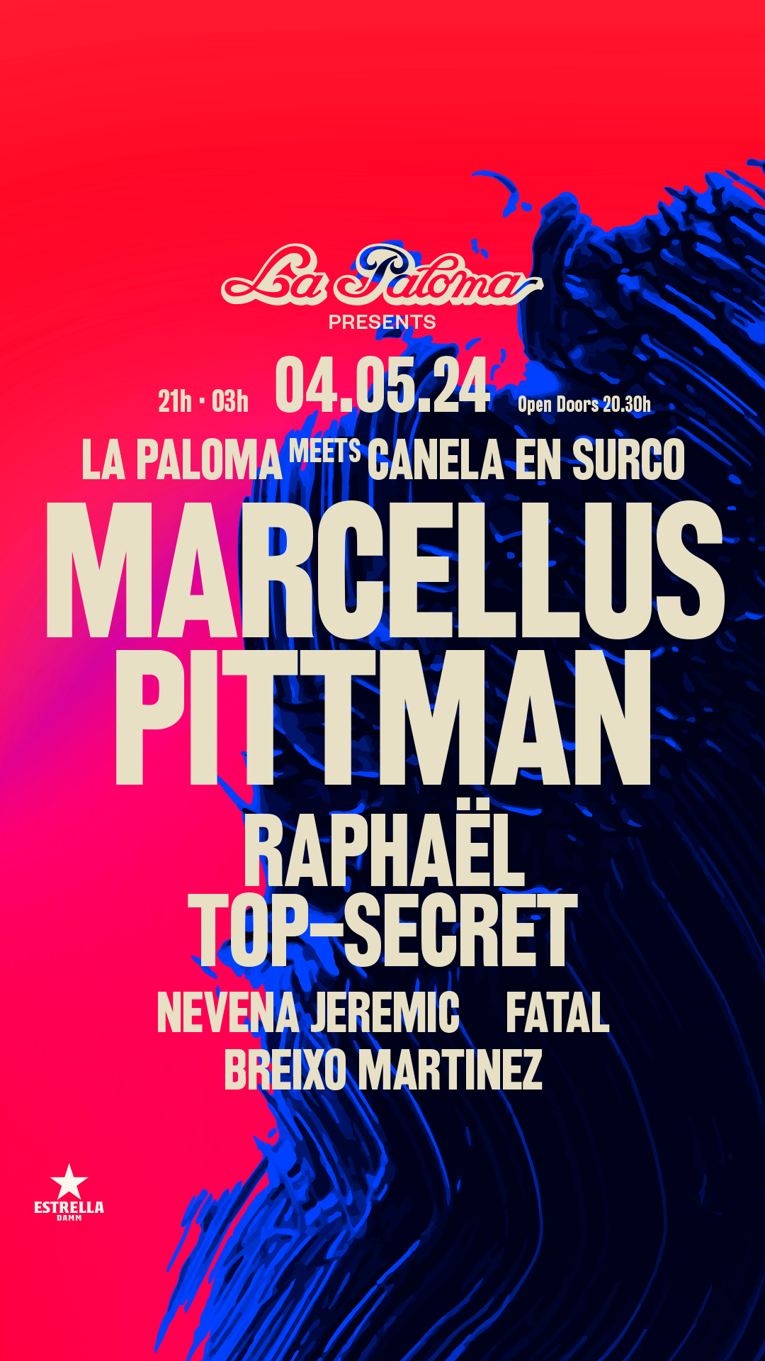 La Paloma presents: Marcellus Pittman + Raphaël Top-Secret + Canela En Surco - フライヤー裏