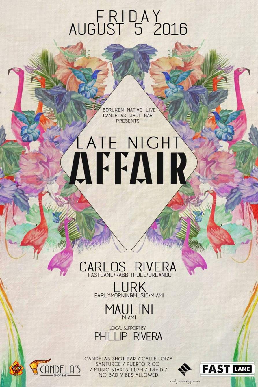 'Late Night Affair'' Ft Carlos Rivera, Lurk, Maulini & Phillip Rivera - フライヤー裏