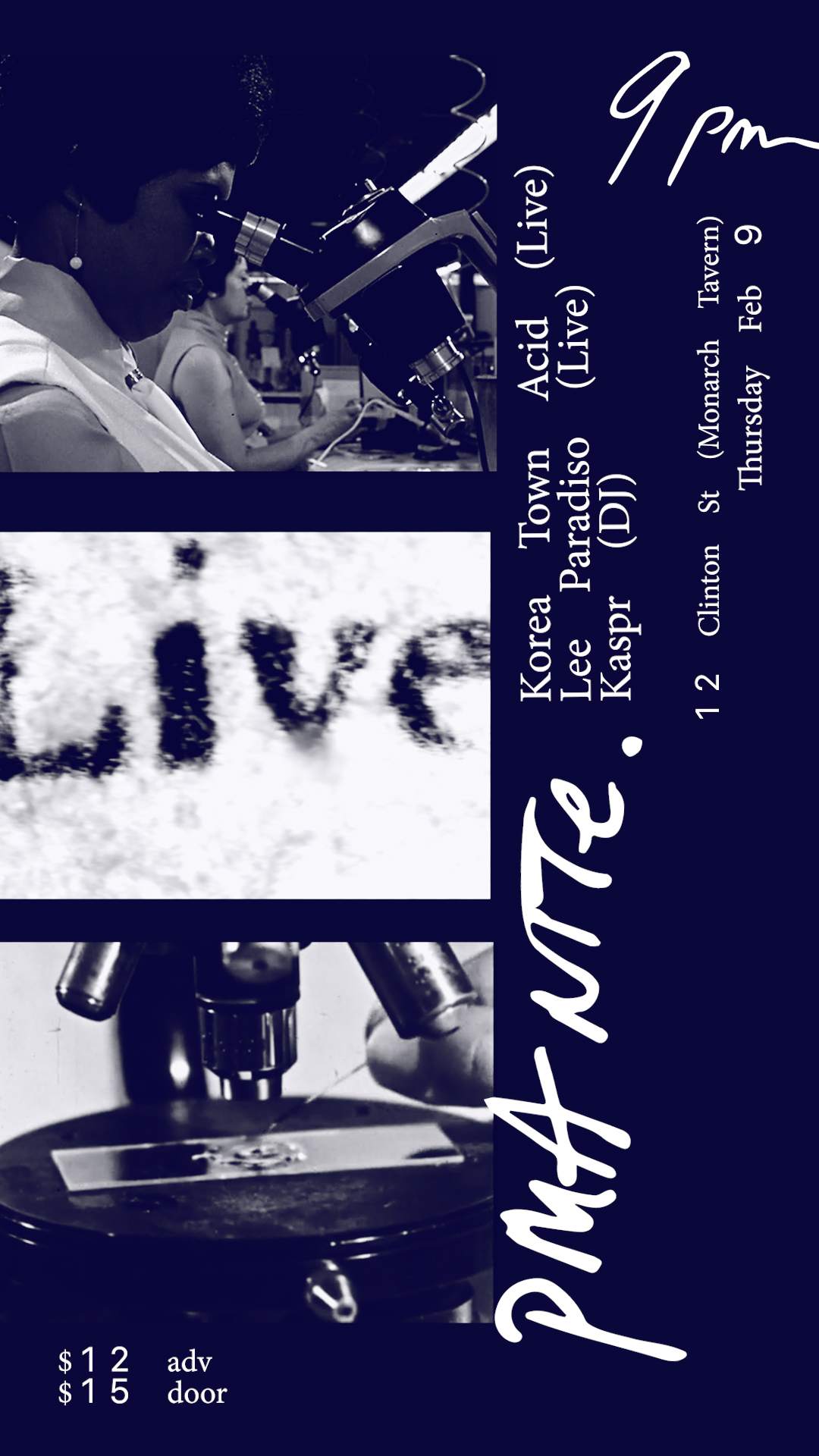 P.M.A. Nite - Korea Town Acid (Live), Lee Paradise (Live), Kaspr (DJ) - フライヤー表