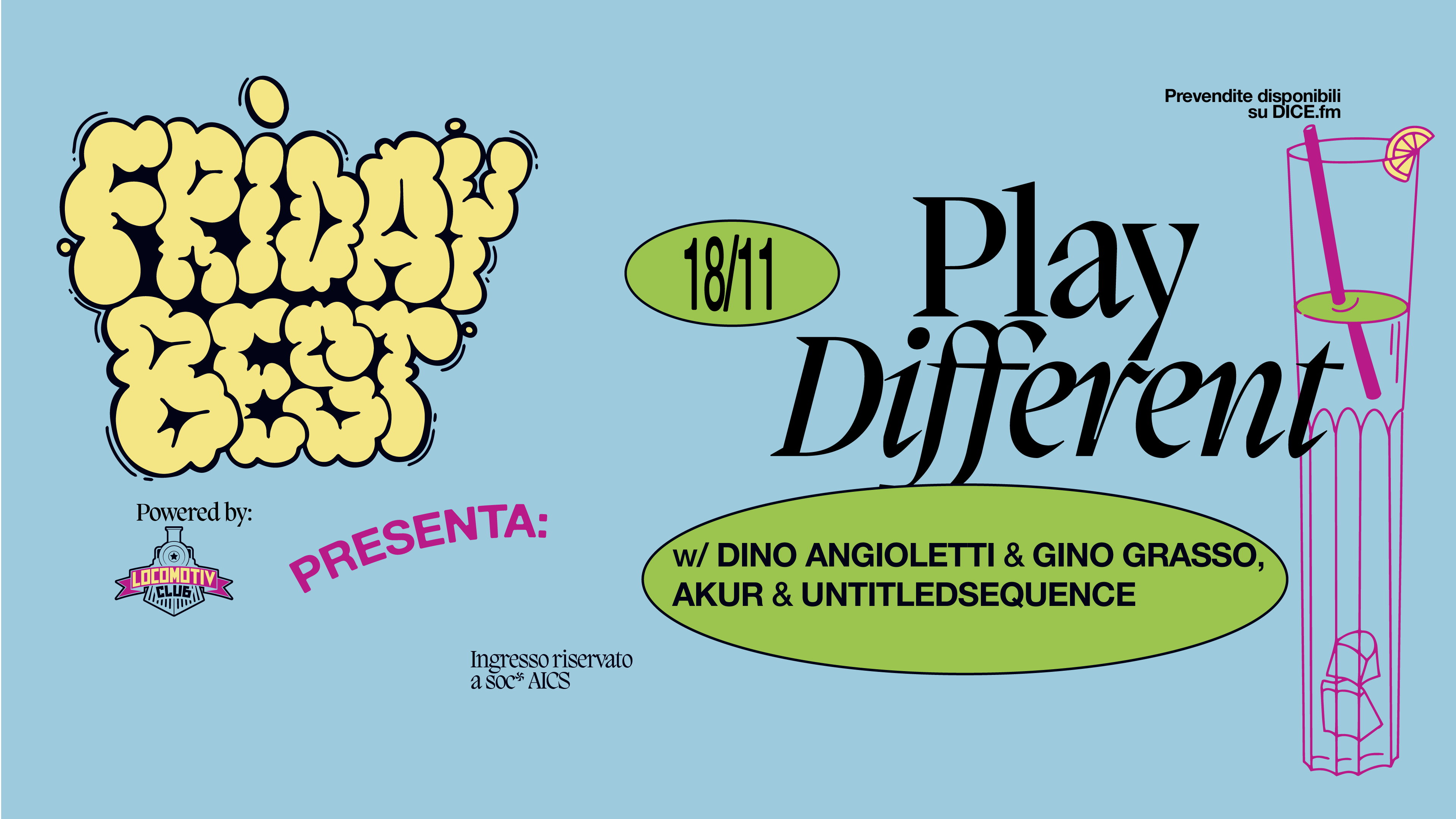 Play Different! with Dino Angioletti & Gino Grasso, Akur & Untitledsequence - フライヤー表