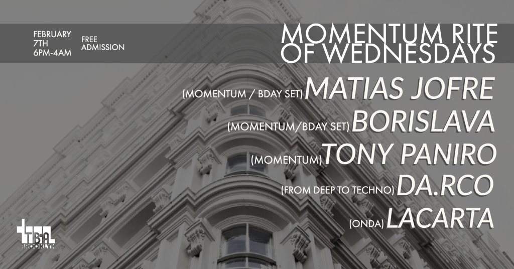 Momentum/RoW with Matias Jofre / Borislava / Tony Paniro - フライヤー表