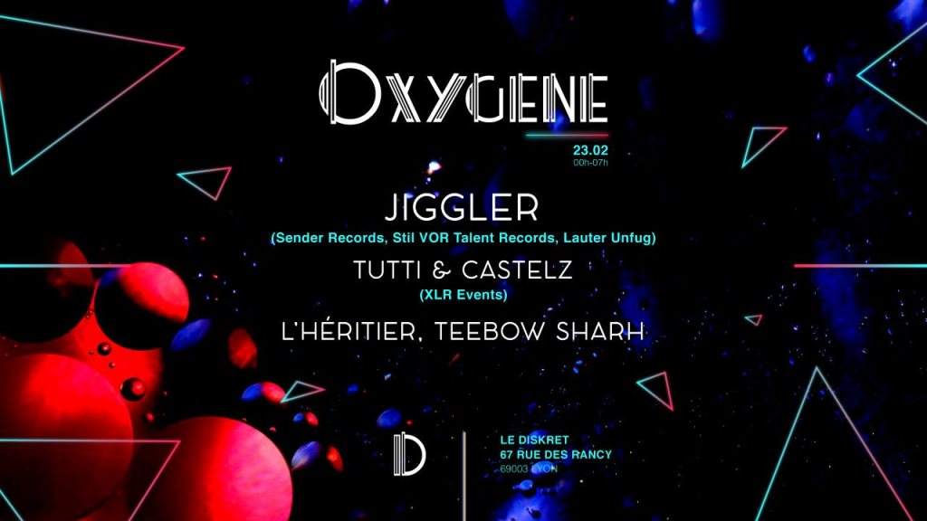 Club/ Oxygène: Jiggler, Tutti & Castelz - フライヤー表
