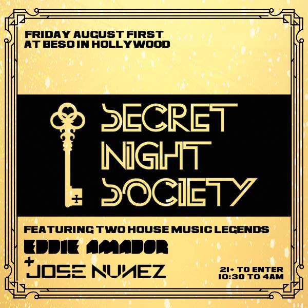 Secret Night Society Feat. Eddie Amador and Jose Nunez - フライヤー表