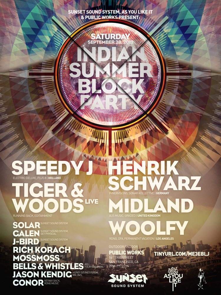 Sunset Sound System, As You Like It, & Public Works present: Indian Summer Block Party - Página frontal