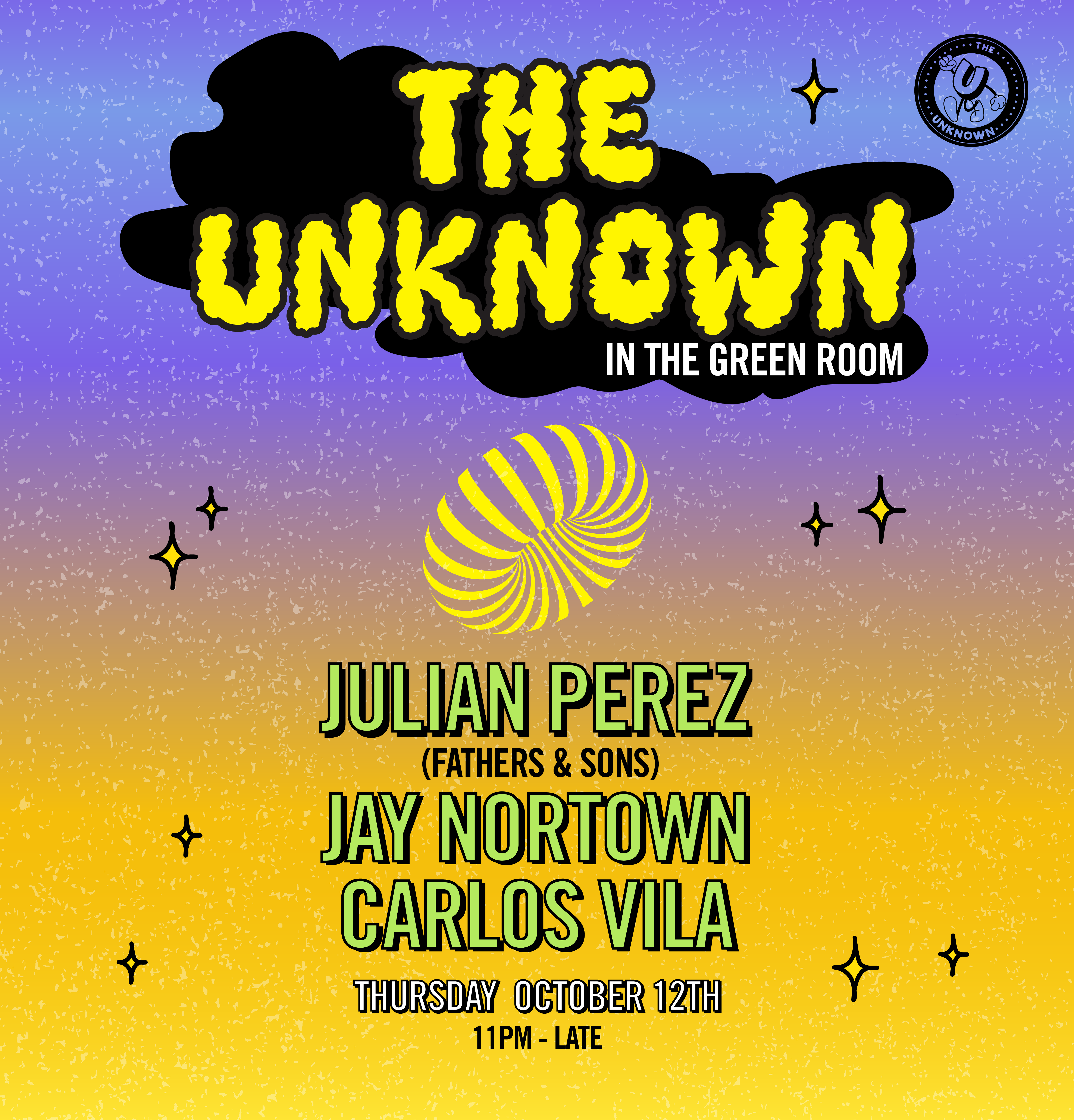 The Unknown with Julian Perez, Jay Nortown, Carlos Vila - フライヤー表