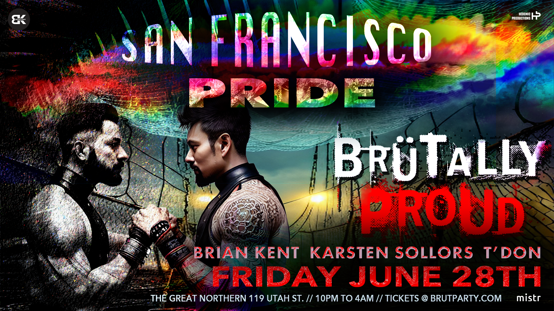 BRÜT Party - SF Pride 2024 - フライヤー表