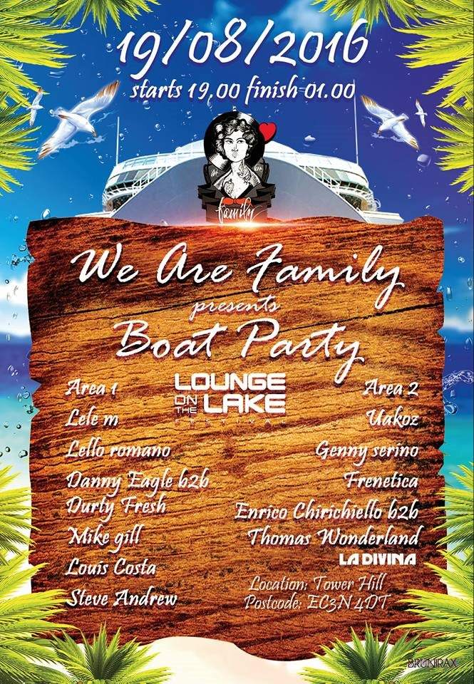 We are Family Boat Party and Lounge on the Lake...'Keep Calm and Drop the Anchor' Pt.3 - フライヤー裏