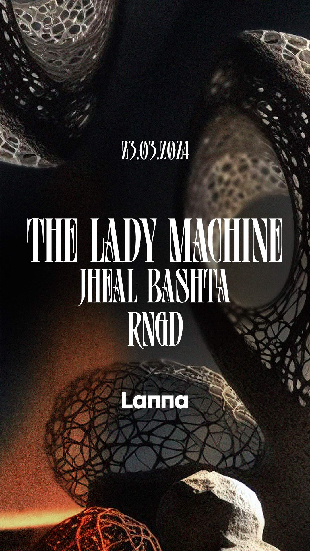 Lanna Club presenta The Lady Machine, Jheal Bashta, RNGD - Página frontal
