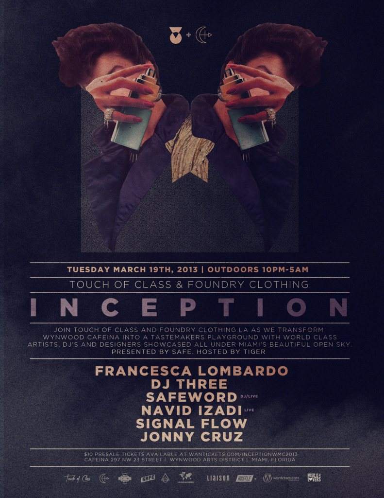 Touch of Class Records & Foundry Clothing present Inception - フライヤー表