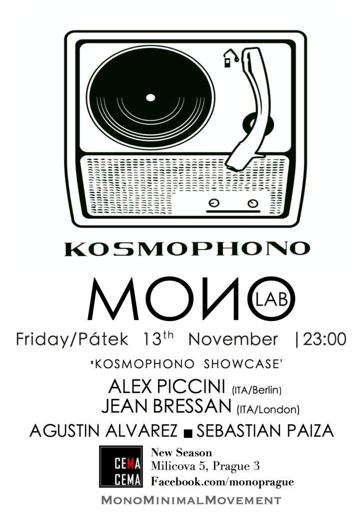Monolab Ft. Kosmophono Showcase - フライヤー表
