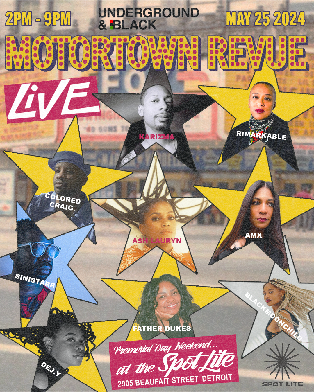 Underground & Black Detroit 2024: Motortown Revue Day Party - フライヤー表