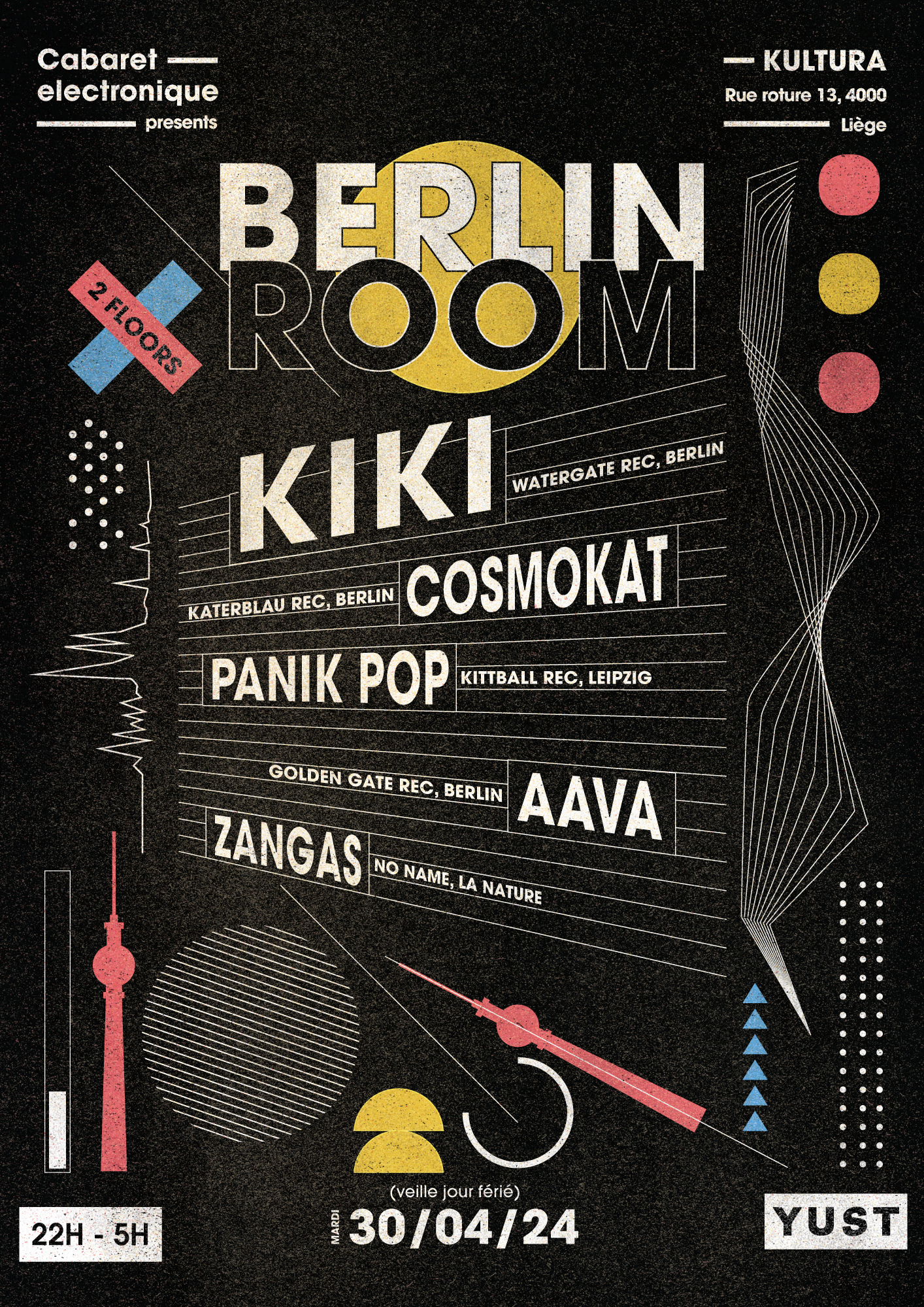 Berlin room with Kiki, Cosmokat, Panik Pop, AAVA, Zangas - フライヤー表