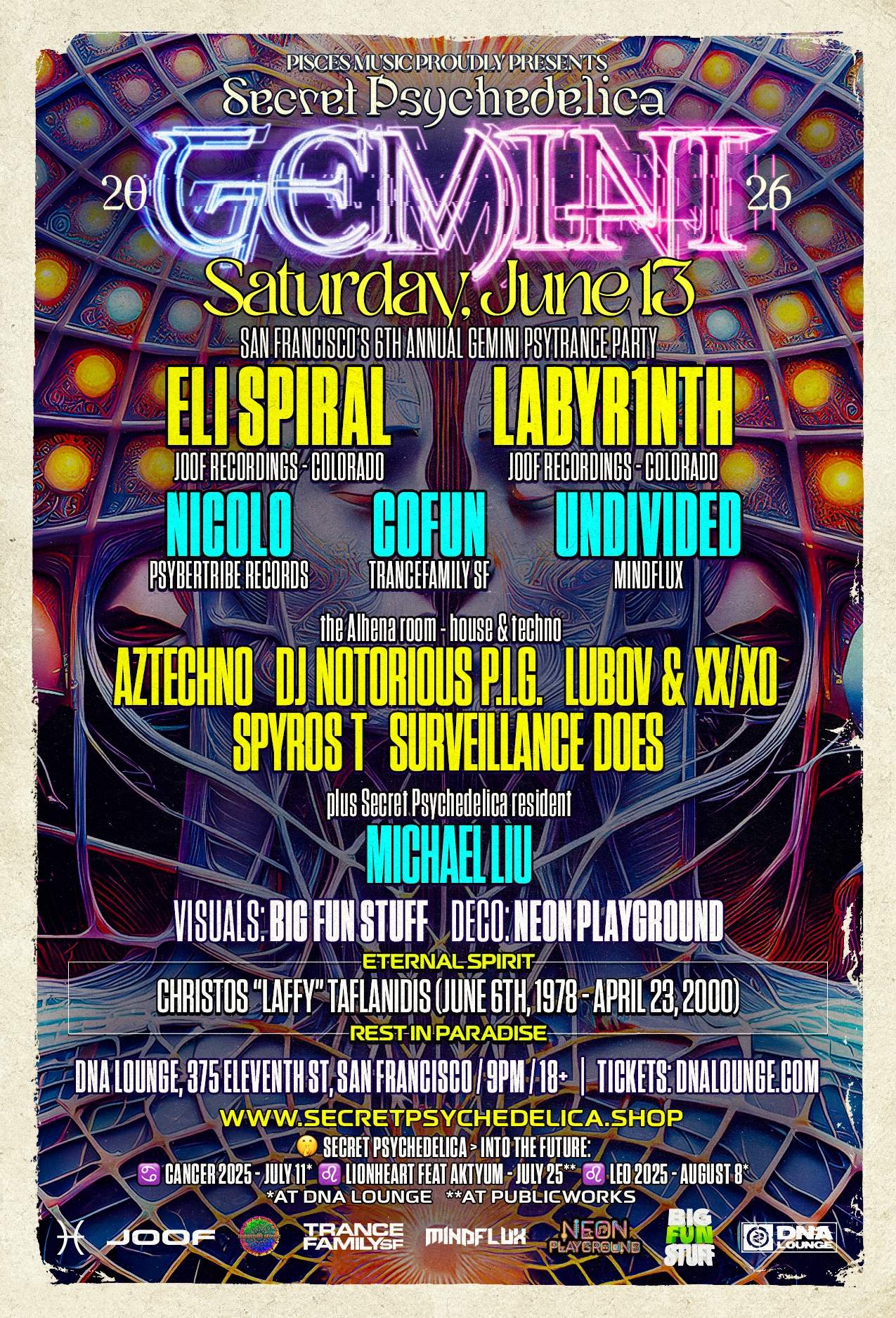 Secret Psychedelica: Gemini 2026 with ELI SPIRAL / LABYR1NTH (JOOF