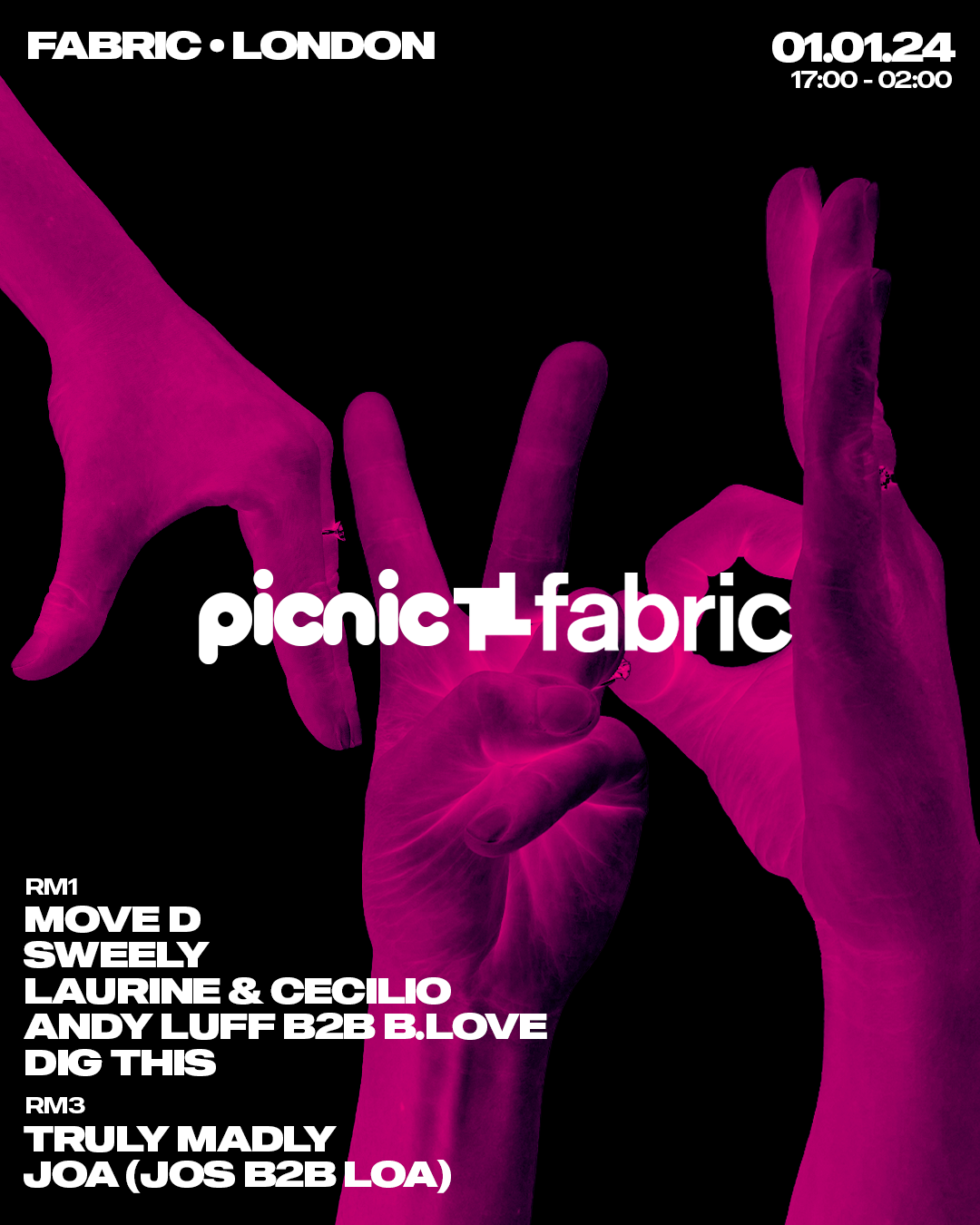 fabric x Picnic NYD Move D, Sweely, Loa Szala, Truly Madly, B. Love