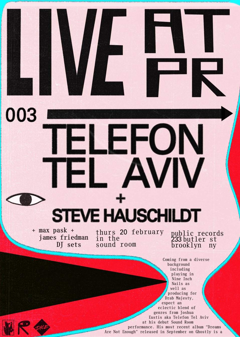 Telefon Tel Aviv, Steve Hauschildt, James Friedman & Max Pask - フライヤー表