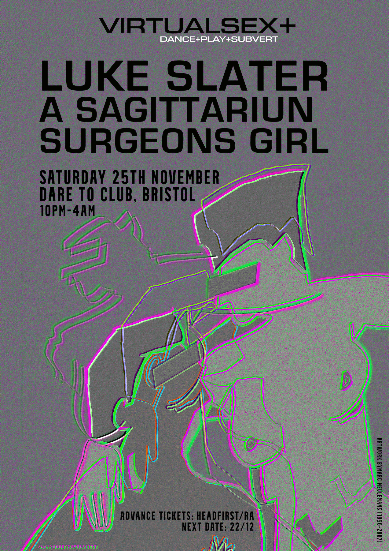 VIRTUALSEX+ with Luke Slater, A Sagittariun, Surgeons Girl - フライヤー表
