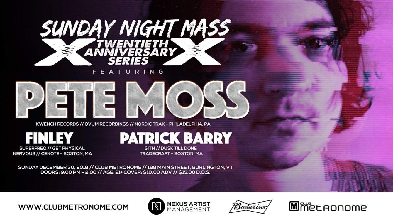Sunday Night Mass with Pete Moss with FINLEY and Patrick Barry - Página frontal
