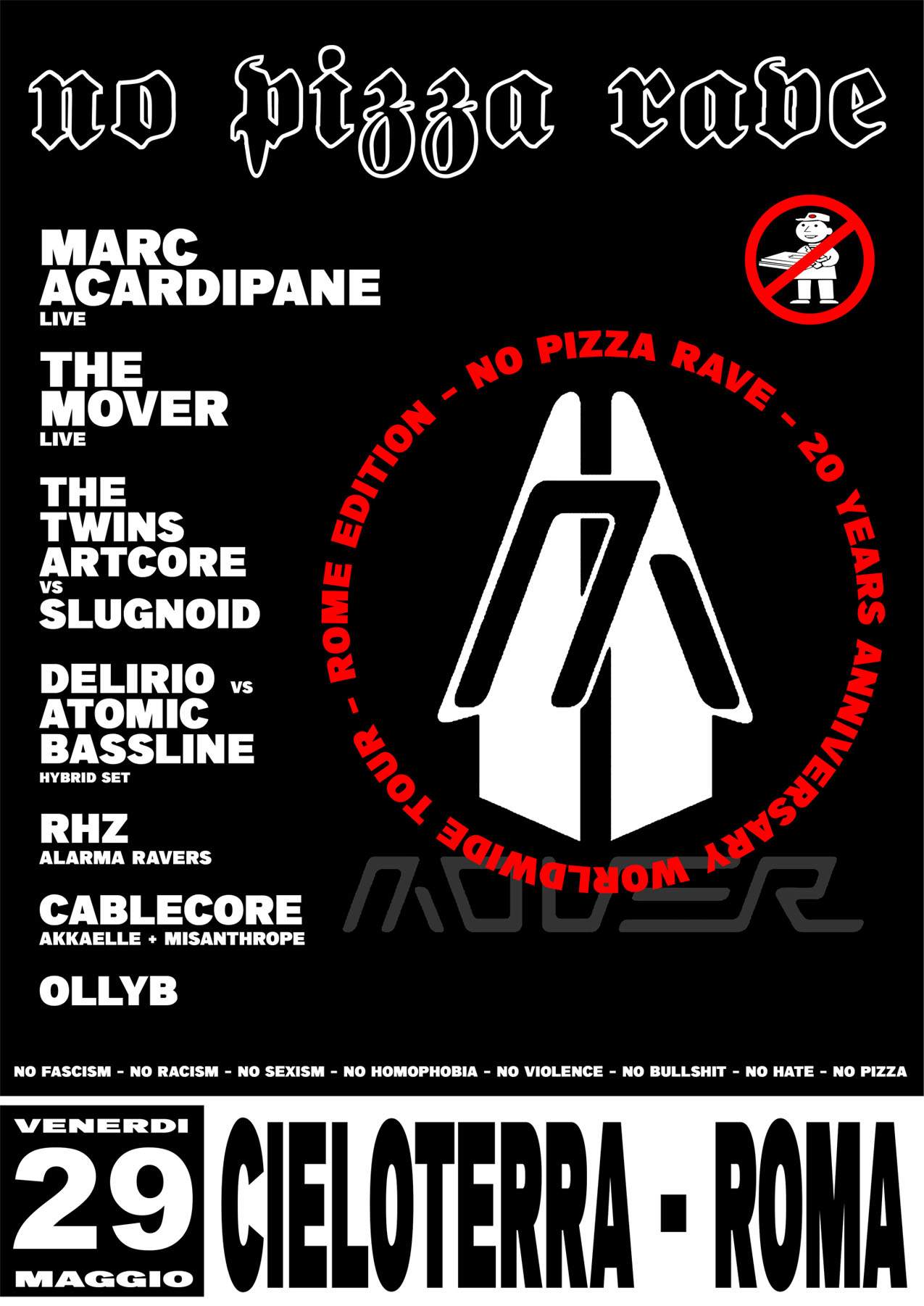 No Pizza Rave 20years - Rome Edition at Cieloterra, Rome