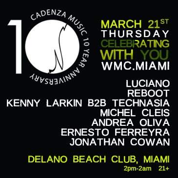 Cadenza 10-Year Anniversary Pool Party with Luciano & Friends - フライヤー裏