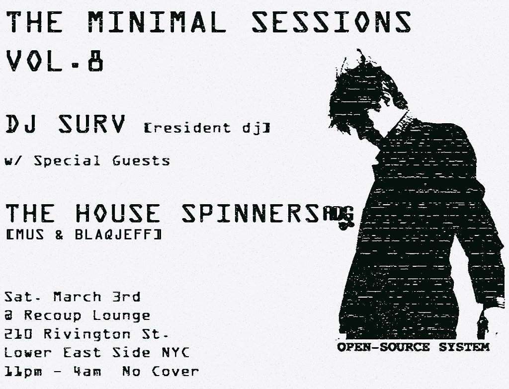 The Minimal Sessions Vol.8 with Dj Surv & The House Spinners (Adg) - Página frontal