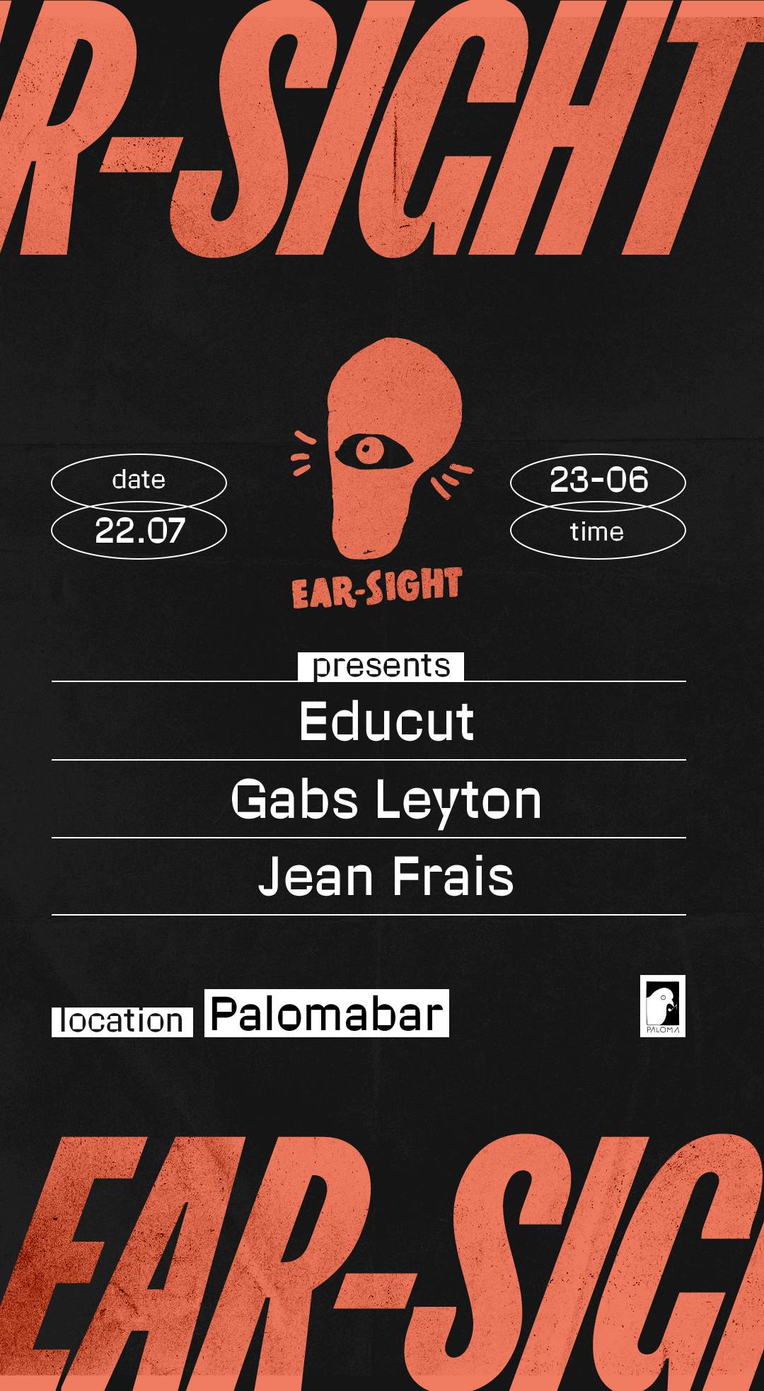 ear-sight presents: Educut, Gabs Leyton & Jean Frais - Página frontal