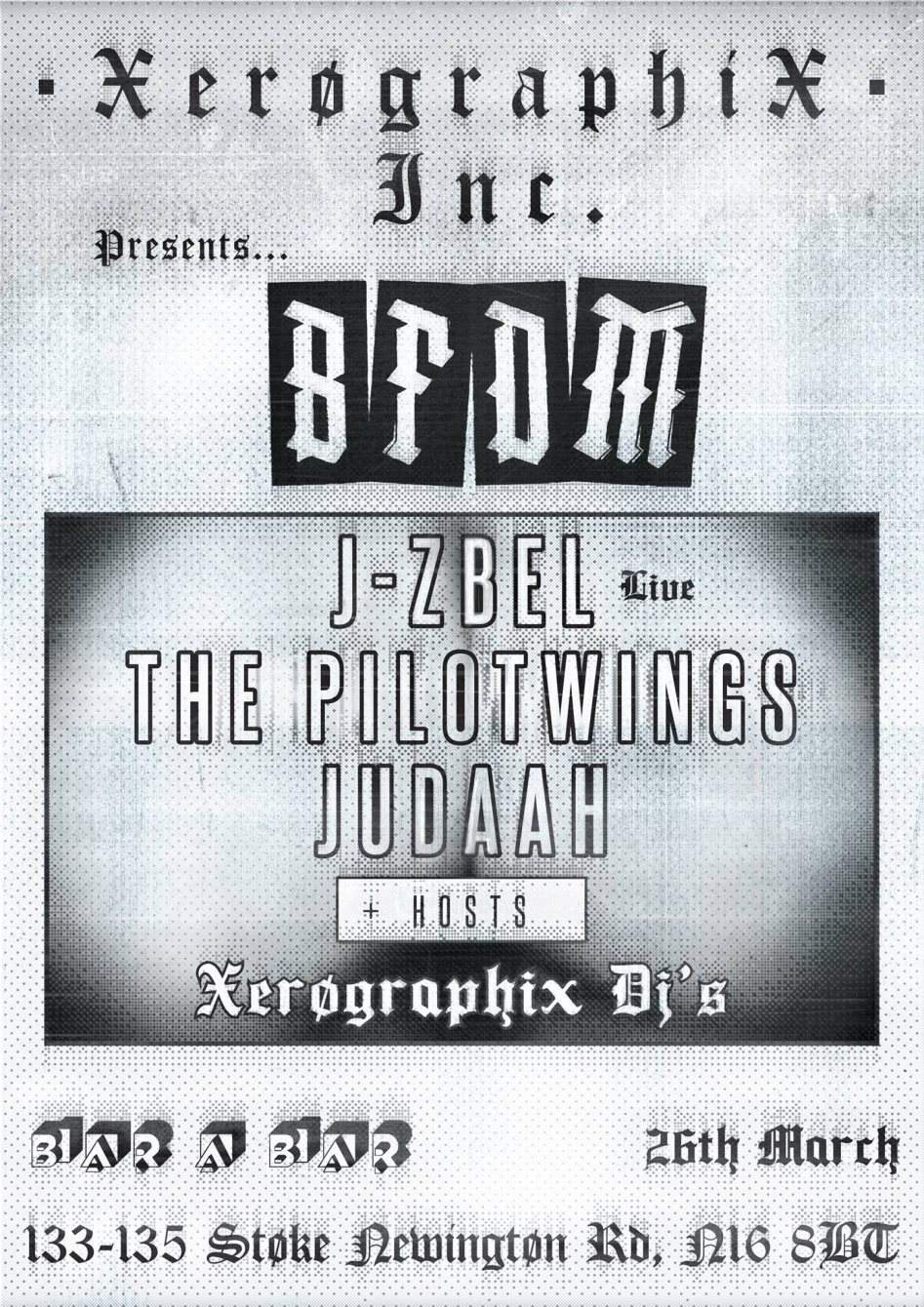 Bfdm Records UK Debut, J-Zbel (Live), The Pilotwings & Judaah - Página trasera